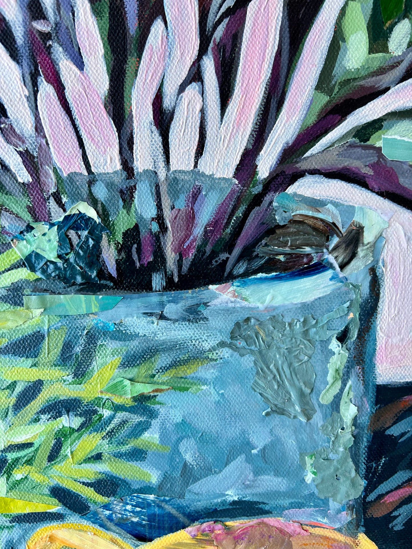 Kitchen Prayers- Framed Original Mixed Media on Canvas. (Sold)