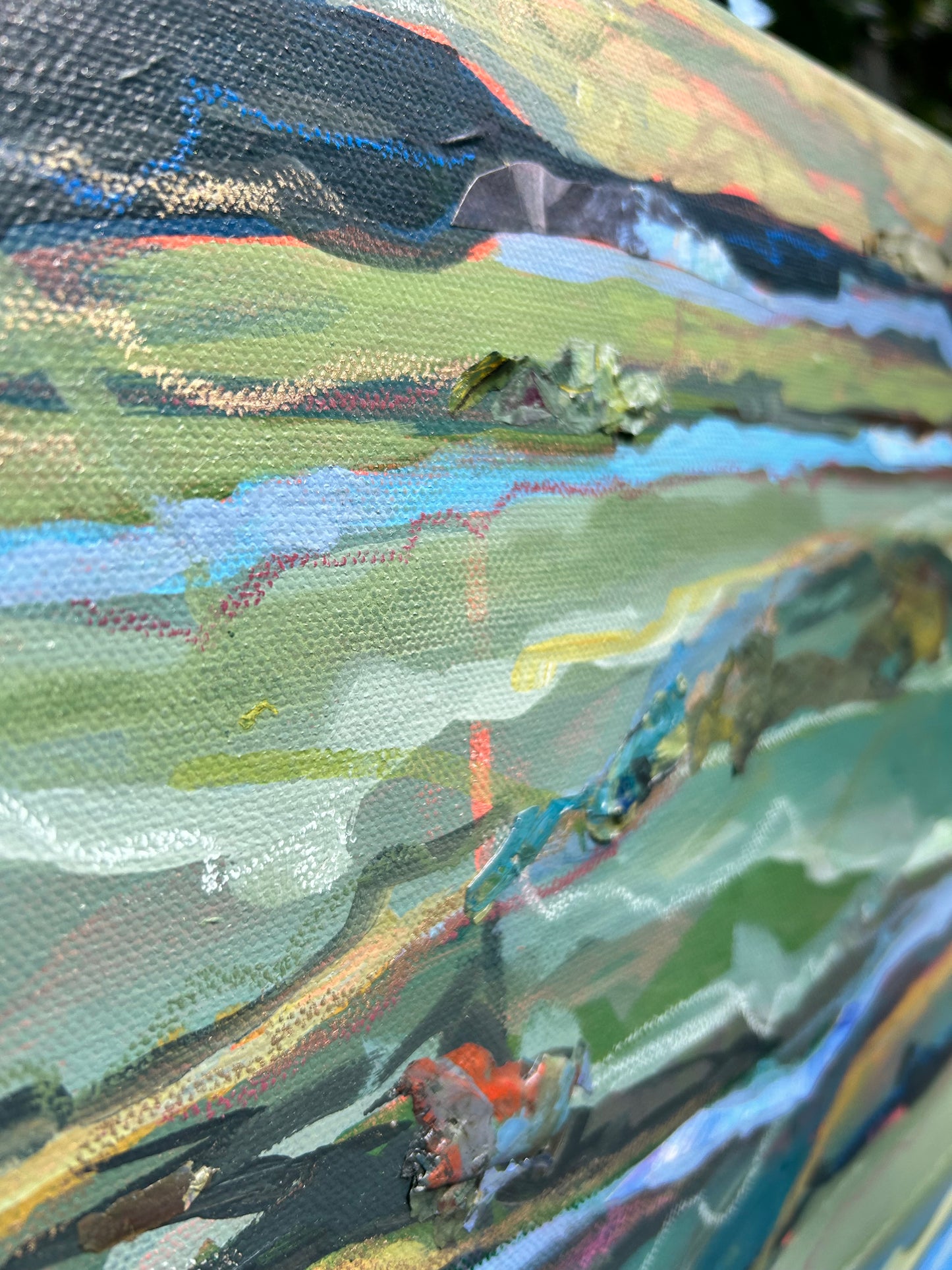 Mixed Media on Canvas:: Lake Day
