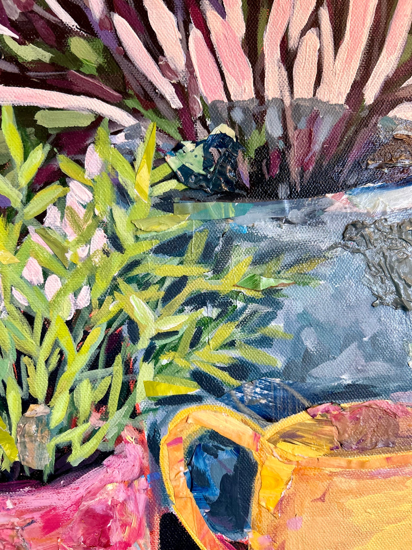Kitchen Prayers- Framed Original Mixed Media on Canvas. (Sold)