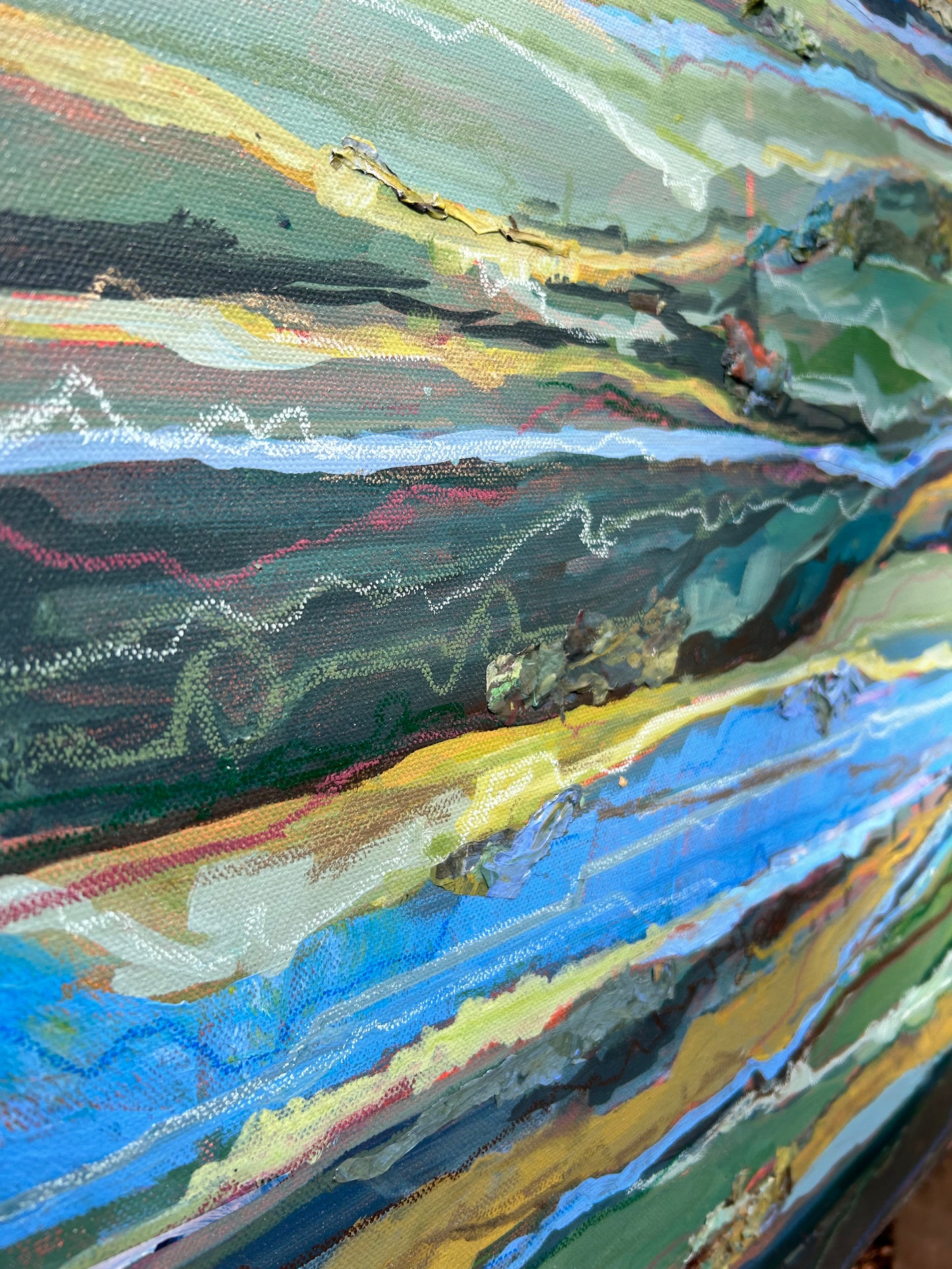 Mixed Media on Canvas:: Lake Day