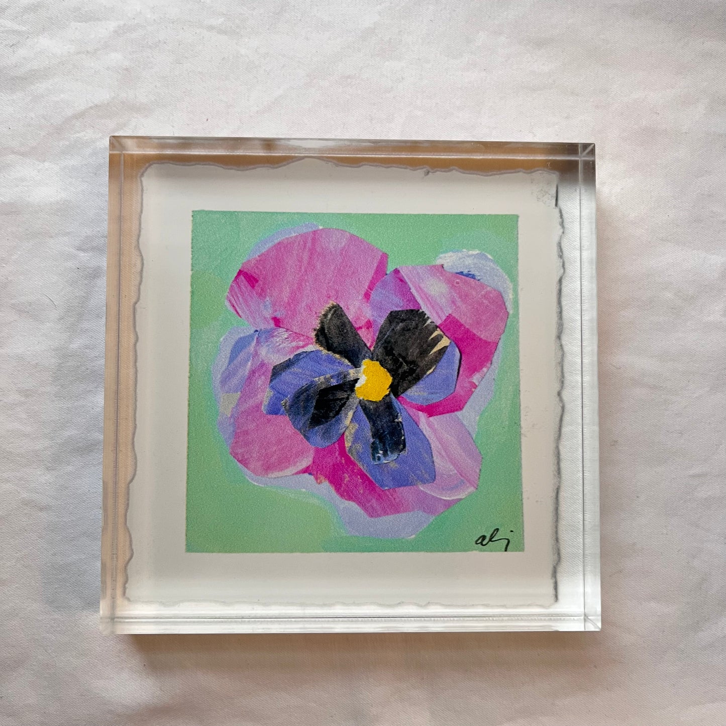 Pansy Acrylic block : Sunset