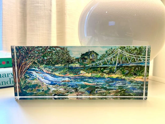 Acrylic Block: “Saturday Morning” Liberty Bridge at Falls Park