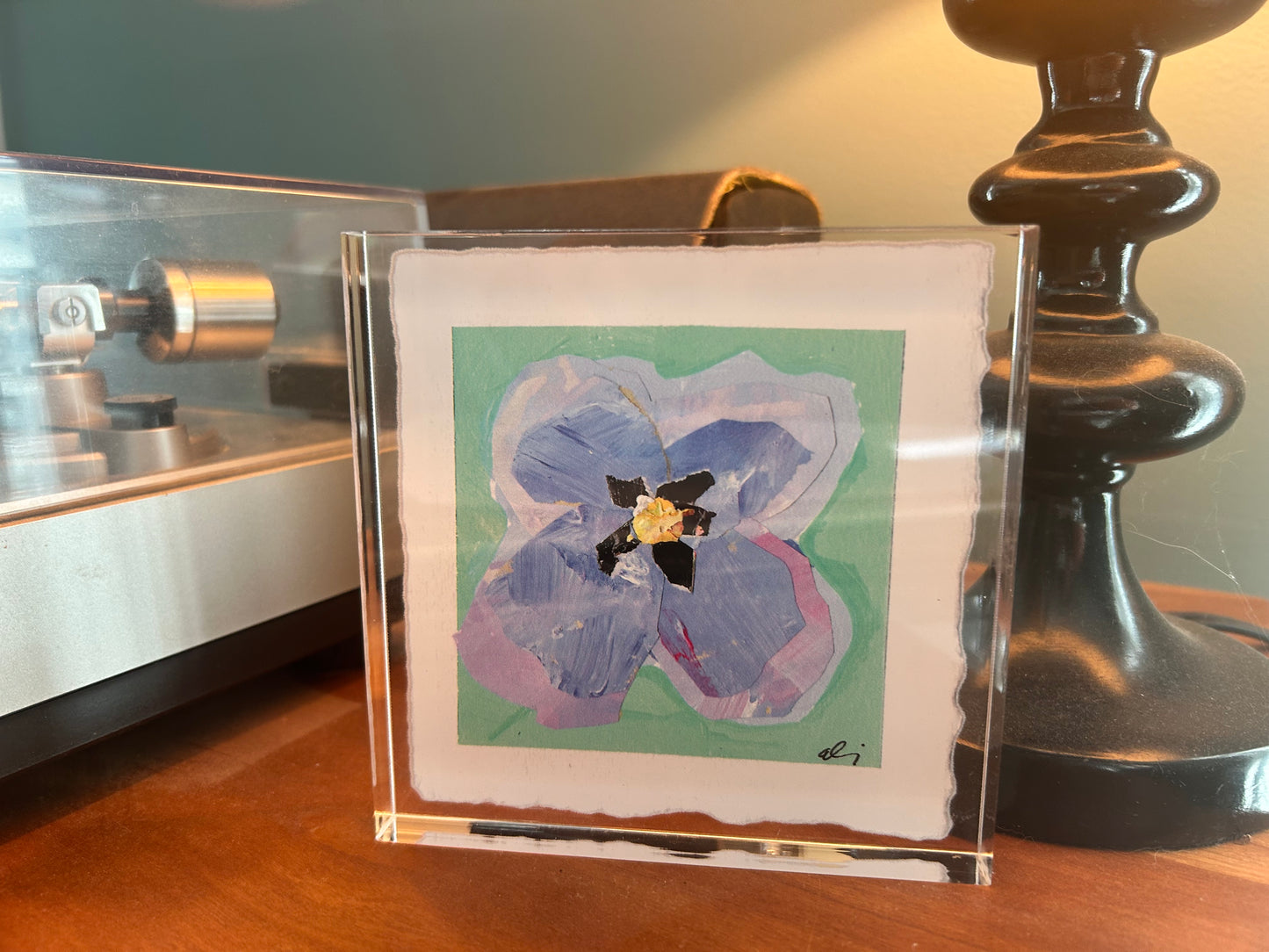 Acrylic Block Pansy: Lilac Days