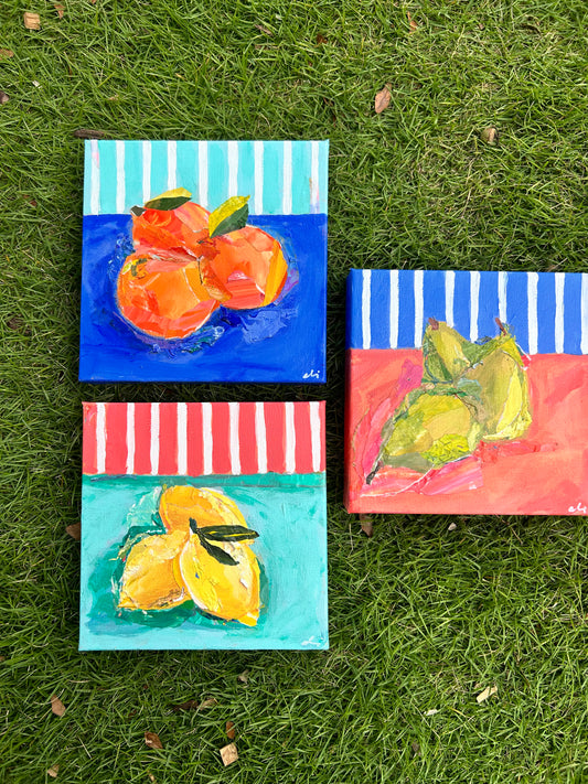 Orange You Happy, Lemon Pie, & Pear Party (SOLD)