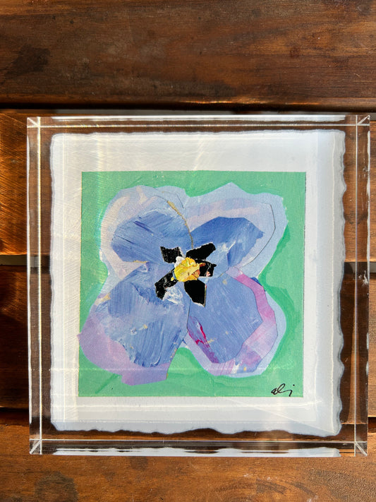 Acrylic Block Pansy: Lilac Days